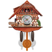 Wooden Cuckoo Clock with Pendulum Wall Alarm Clock Decoration for Living Room Bedroom Cafe Restaurant Hotel Ref: 2545