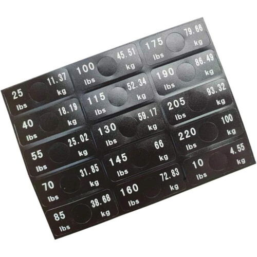 Reliable Weight Stack Labels for Gyms, Durable Wear-Resistant Material, Easy to Read, Customizable Sizes 2