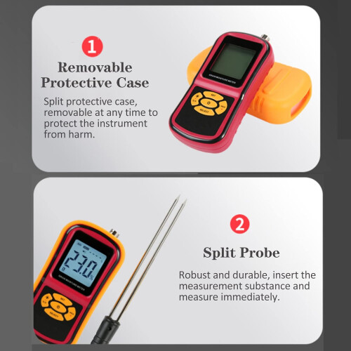 Grain Moisture Meter with LCD Backlight, Accurate Wheat Rice Corn Bean Tester for Storage and Processing 1