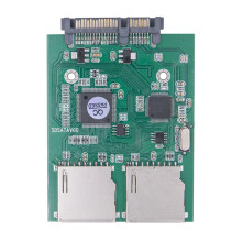 Double SDHC RAID0 to SATA 15PIN+7PIN Drive Converter Card Fast-A