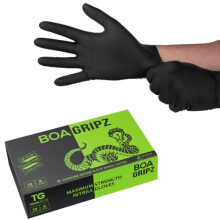 Nitrile Gloves Large Pack of 50 | Strong Black Disposable Midweight Mechanic Gloves | Powder & Latex Free