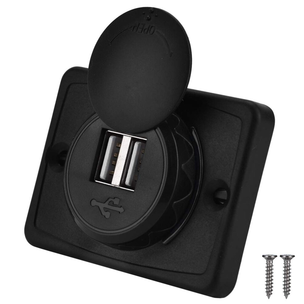 Car Usb Charger 12V 24V Dual Ports 3.1A Fast Charging Waterproof Socket With Led 9189345091292