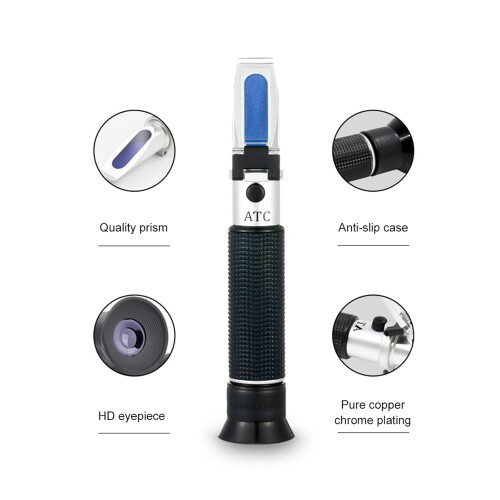 3in1 Handheld Refractometer Brix  Alcohol Refractometer 025% Vol 040% Brix ATC Wine Refractometer 2