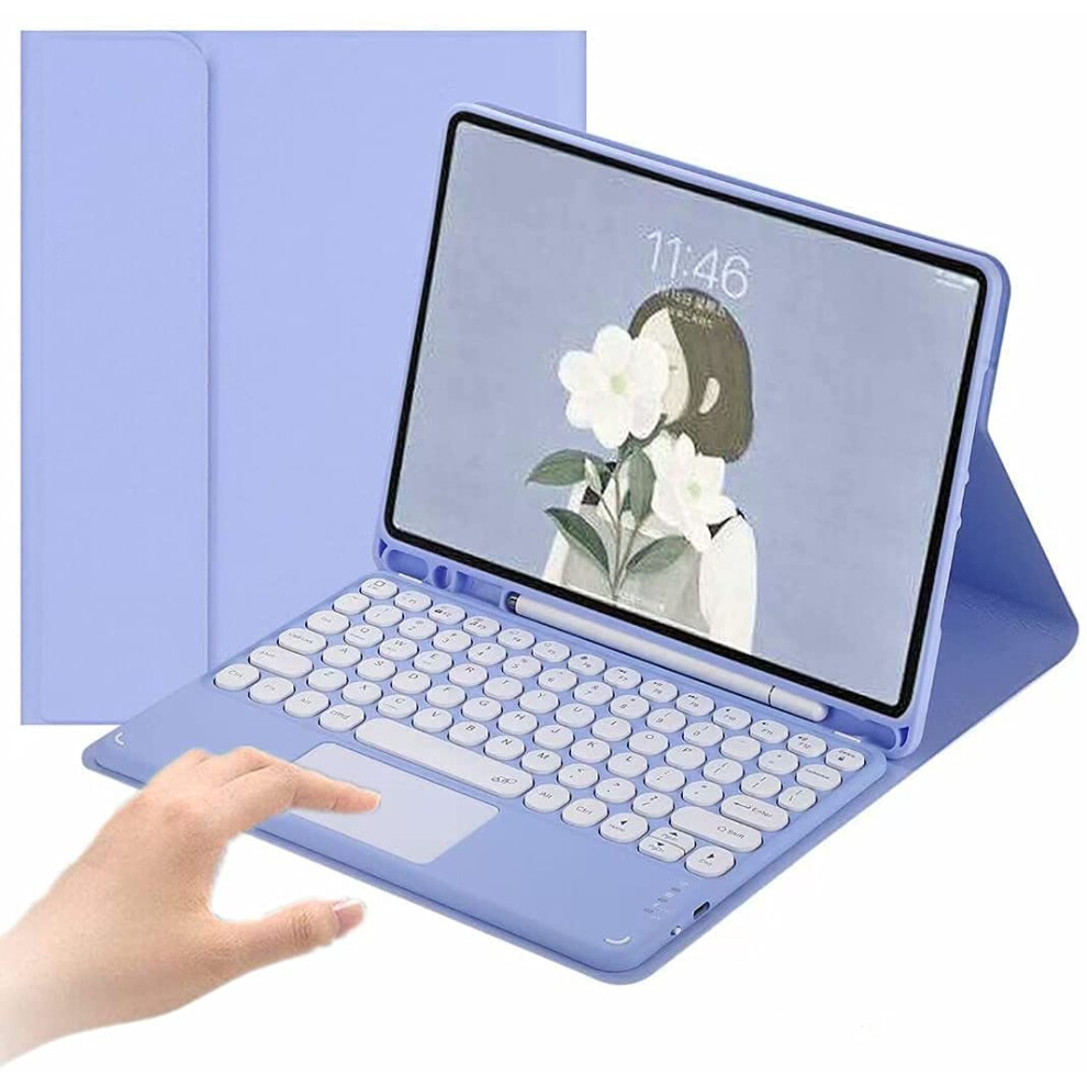 Keyboard Case With Touchpad And Pencil Holder For Ipad 10.2 9Th 8Th 7Th Gen Bluetooth Detachable Purple 9412369242082