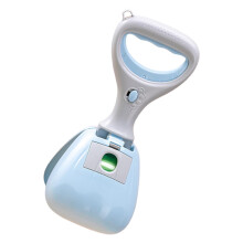 Dog Poop Scooper with Ergonomic Handle, Long Handle Pet Waste Picker for Walking and Outdoor Use, Blue