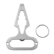 Camping Multi Tool Keychain - 10 in 1 Stainless Steel Survival Tool with Adjustable Wrench, Bottle Opener, Hex Screwdrivers