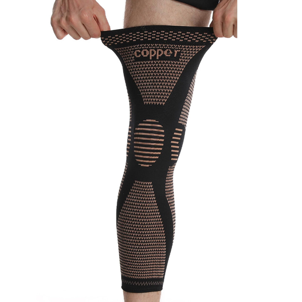 Knee Brace Compression Sleeve for Men and Women, Sports Knee Protector, Adjustable Wrap, Long Knee Warmer, Breathable Material