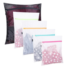 Worry-Free Zippers, Laundry Mesh Bags Set of 5, Sturdy Reusable Durable Material for Clothing Washing, Delicates Protection, Travel Storage Organizer