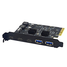 PCIE USB Expansion Card Expand PC Connectivities Fast Data-2U3C