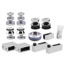 Railing Glass Clip For 8-12Mm Thickness Glass, Stainless Steel Clamp With Protector Rubber Ensures Smooth Sliding Of Door And Load-Bearing Ability