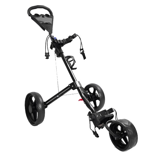 3 Wheeled Golf Push Trolley Aluminum & Plastic Foldable & Lightweight 1