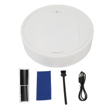 Aspirador robô portátil sem fio com forte sucção, controle remoto e capacidade de aspirar pelos de animais, ideal para diversos tipos de piso,