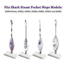 Profesjonelle damprengjøringsputer, erstatningsdampmoppputer for Shark Steam Pocket Mop, sterk vannabsorpsjon og slitesterkt mikrofibermateriale,