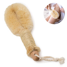 Eco Exfoliating Brush for Body, Organic Sisal Dry Brushing Tool for Cellulite Reduction and Skin Renewal, Transparent Window Design Inspired