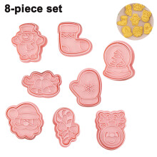 Christmas Cookie Cutters, 3D Embossing Mold For Creative Baking, High Quality Materials, Food Grade Plastic, Easy To Use, Ideal For Celebratory