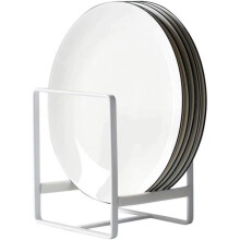 Portapiatti verticale in metallo, elegante organizer per piatti per pensili da cucina, contenitore verticale con resistente rivestimento in metallo