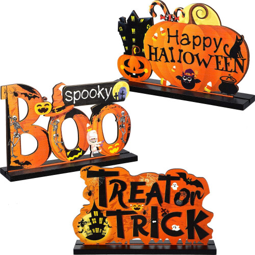 Τρομακτικό διακοσμητικό τραπεζιού για το Halloween, πινακίδα κολοκύθας και μοτίβο