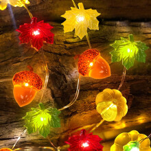Thanksgiving Decorations: Battery Operated String Lights With Wireless Remote Control, 3D Acorns Melon Maples, For Indoor Outdoor Decorations