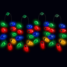 Fun Bulb Design Light Up Christmas Necklace For Christmas Party Favor, Dazzling Lighting Modes Led Sparkle Necklace, Holiday Gatherings Decor