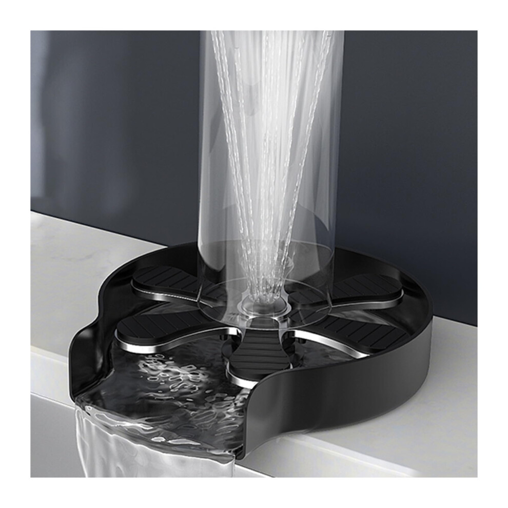 Pressure Glass Showerhead 360 Rotatable Nozzle Cleaning Machine For Various Cups Sink Accessory For Effortless Cleaning, Black 9412369243638