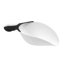 White Plastic Dinnerware Set with Flexible NonSlip Grips for Kitchen and Dining, Blue Trim
