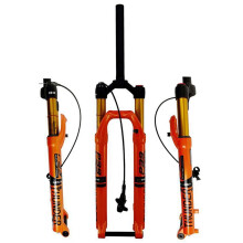 Mountain bike suspension fork 29 inch air shock absorber DH bikes front wheel fork 11/8 straight steering 100 mm travel thru axle remote lockout.