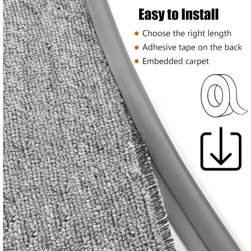 Grey PVC Floor Transition Strip Edge Protection Strip 45ft Carpet Edge Cladding 1