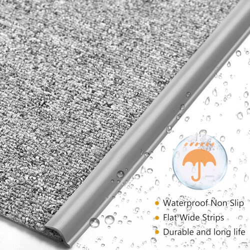 Grey PVC Floor Transition Strip Edge Protection Strip 45ft Carpet Edge Cladding 2