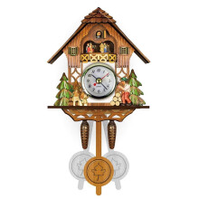 Cuckoo Clock Wooden Antique Cuckoo Birdhouse Wall Clock With Auto Swing 06 Home Decor