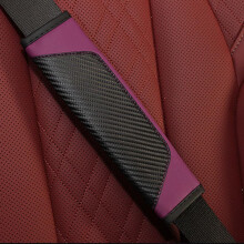 2PCS Carbon Fiber Car Seat Belt Covers for Cupra Ateca 20182024, Purple Shoulder Pads