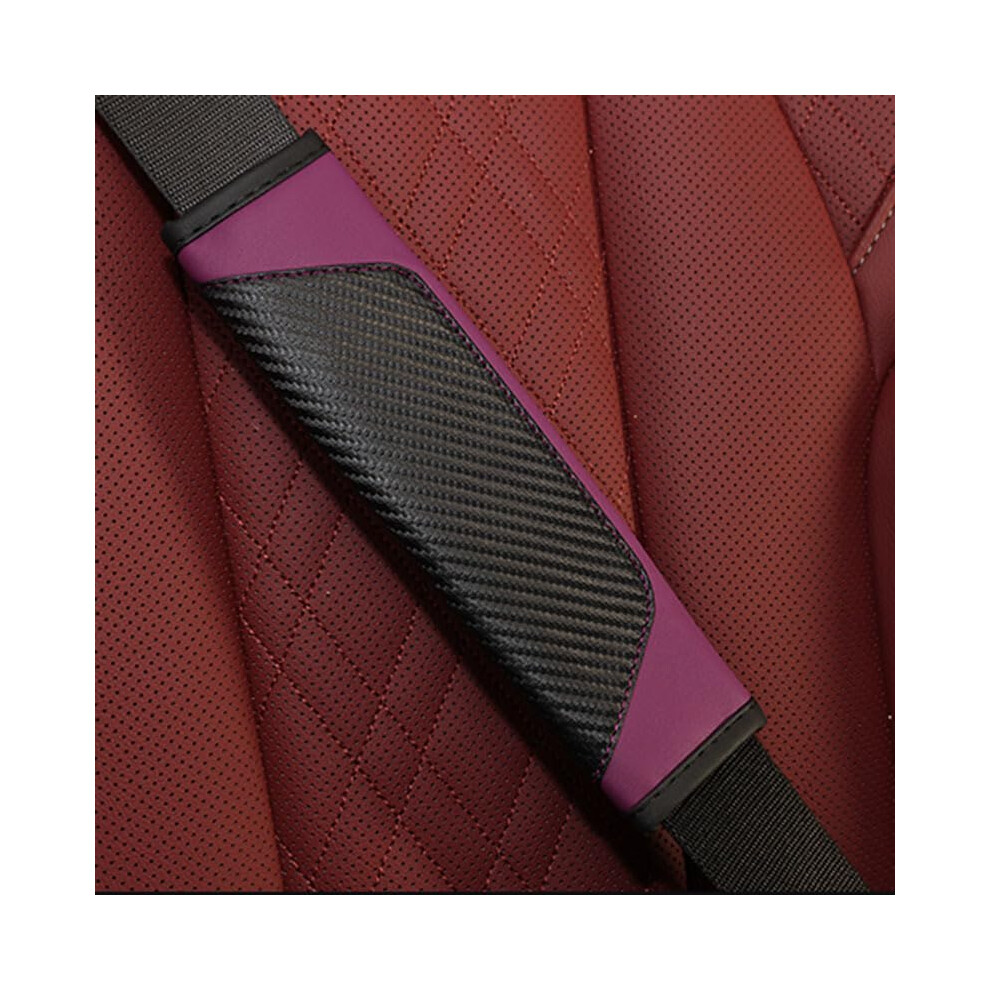 2Pcs Carbon Fiber Car Seat Belt Covers For Cupra Ateca 20182024, Shoulder Pads Purple 9189345092817