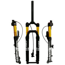 Mountain bike suspension fork 27.5 inch 73cm air shock DH bicycle front fork MTB 11/8 right steering 100mm travel thruaxle remote lock.