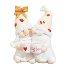 Witte Koffie Elf Decoratie Elf Standbeelden Kabouters Sculptuur