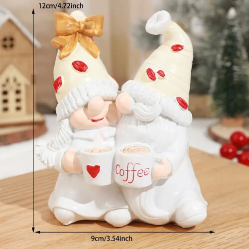 Décoration d'elfe de café blanc, Statues d'elfe, Sculpture de 2