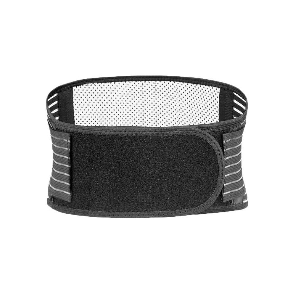 Black Selfheating Lumbar Support Belt With Magnetic Therapy, Adjustable Lower Back Brace For Pain Relief, Xl
