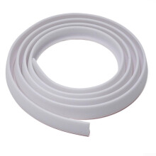 Silicone waterretaining strip for bathroom, shower, flexible seal, waterproof (white, 300cm)