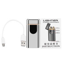 Accendino elettrico con sensore di impronte digitali, intelligente, senza fiamma, a doppio arco, ricaricabile tramite USB, con protezione di