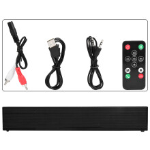 Barre de son pour TV, haut-parleur stéréo à double diaphragme, 10 W x 2, son clair, compatible avec les clés USB et les cartes TF, idéale pour