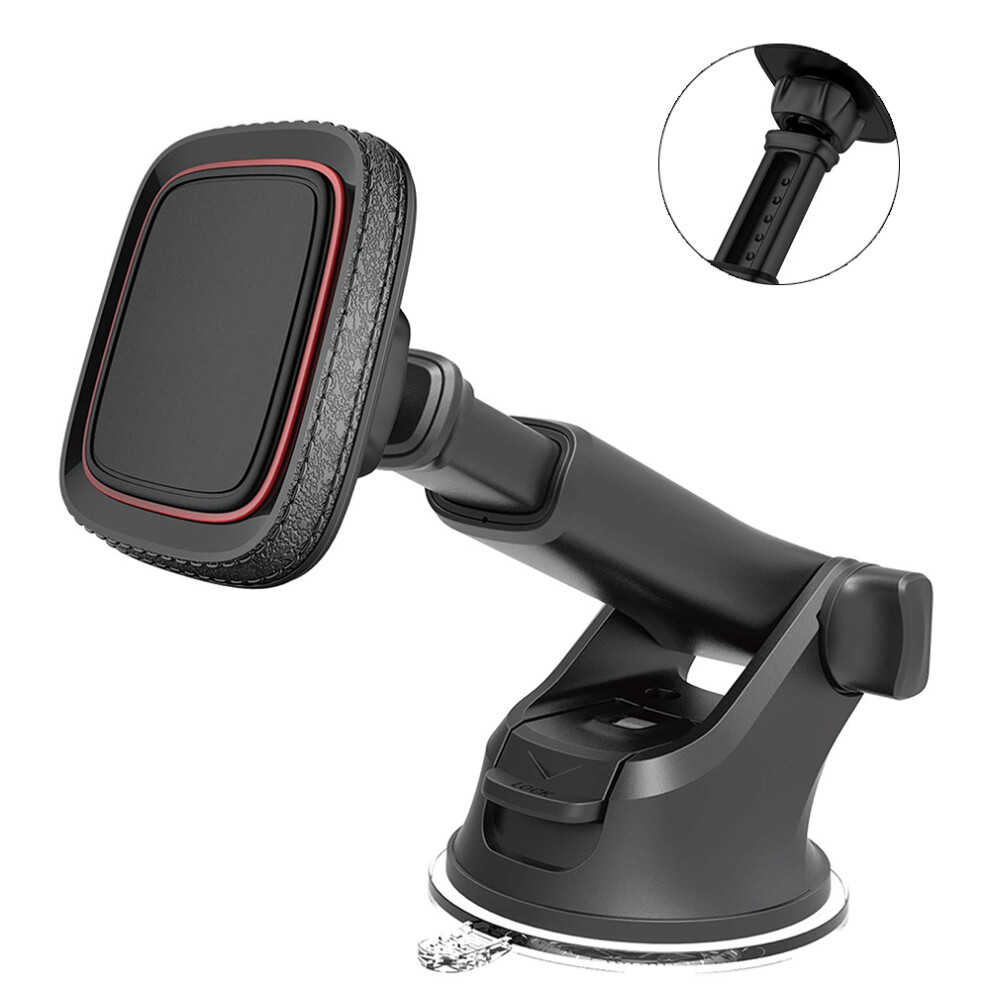 Heavy Duty Magnetic Phone Car Mount, 360-Degree Rotatable, Adjustable Telescopic Arm 4 Optimal Viewing, Industrial-Strength Suction Cup Secures To 9139052719774