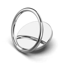 Ultra-Thin Cellphone Stand, Metal Cell Phone Ring Holder with Multifunctional Phone Ring, 360 Degree Rotation Grip for Magnetic Car Mounts, Silver