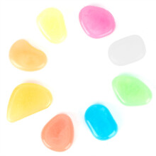 Luminous Stones for Garden Pathway, Glow in The Dark Rocks Solar Powered Reusable Light Absorbing Smooth and Round Surface Eco-Friendly Resin Glowing