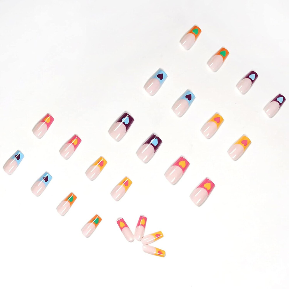 Elegant Square Design Acrylic Nails, Glossy Finish Salon-Quality False Nails, Reusable Non-Toxic Artificial Nails With Easy Trim And File, Ideal For
