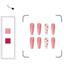 Matte Frosted Finish Coffin Acrylic Nails, Healthy Abs Material Press On Nails With Glossy Rose Red French Manicure, Perfect For Wedding Prom Date