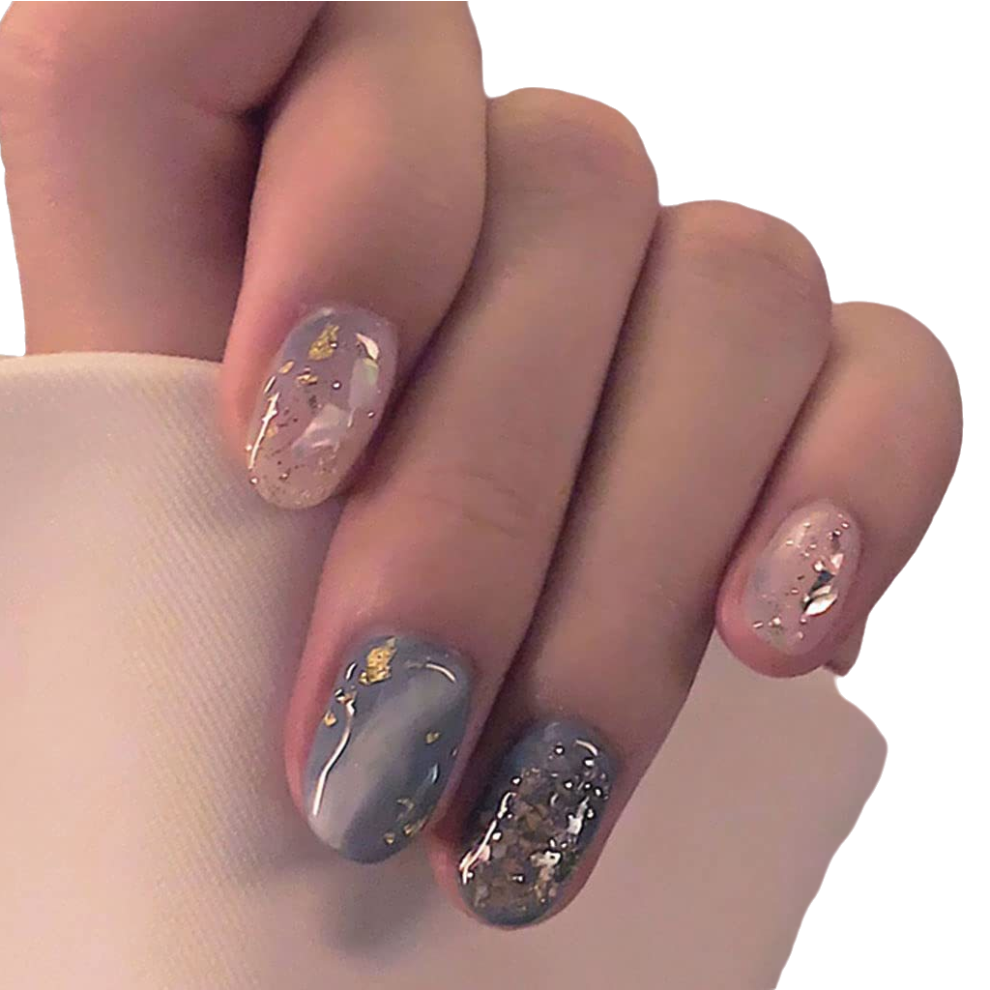 Reusable Glue Artifical Nails, Cat Eye Color Changing Full Cover Acrylic for Women, Girls 24PCS (Luxury)