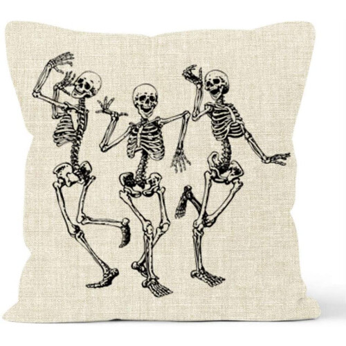 Μαξιλαροθήκες Halloween με κρανίο για καναπέ, τετράγωνη μαξιλαροθήκη από βαμβάκι και 1