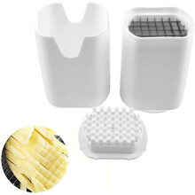 French Fry Cutter Non-Slip Bottom, Durable Design Stainless Steel Blades Rapid Vegetable Dicer for Kitchen