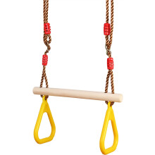 Heavy-duty Trapeze Swing Quick Assembly, Indoor Outdoor Play Children Wooden Trapeze Sturdy Wood Super Wear-resistant Rope, for Ninja Gym Equipment
