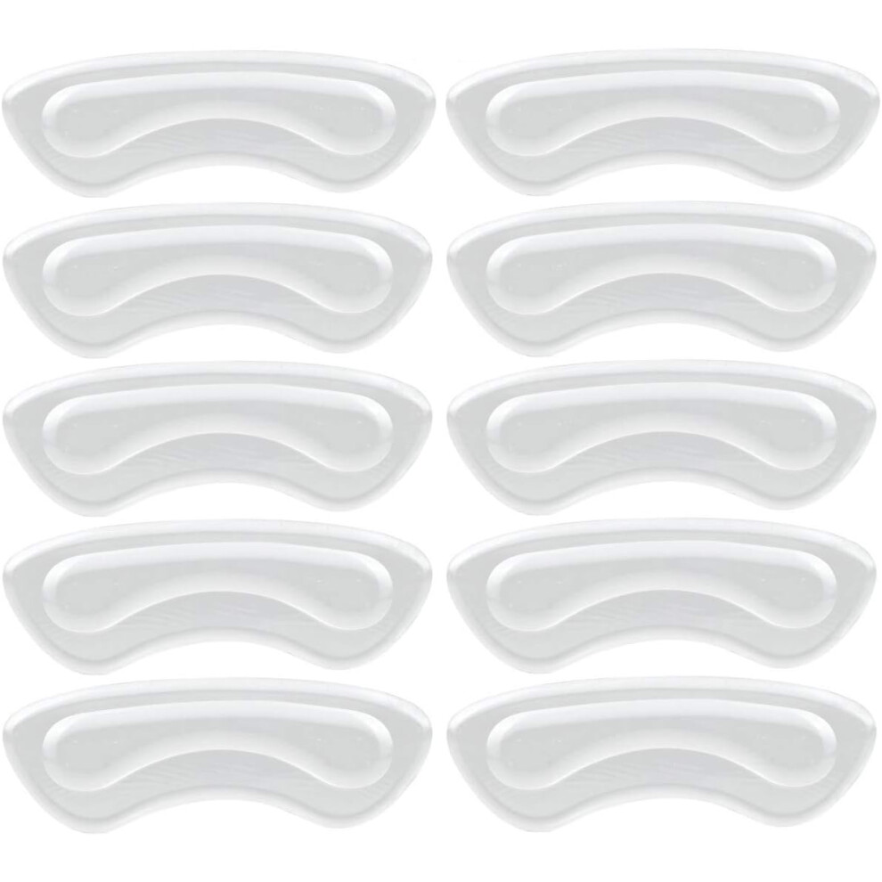 Protects Heels, Clear Heel Inserts With Silicone Heel Grips And Self-Adhesive Heel Pads For Comfortable Inserts And Loose Shoes Solution, 5 Pairs
