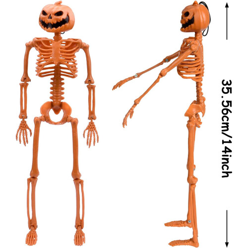Διακοσμήσεις για πάρτι Halloween, ρεαλιστικοί σκελετοί κολοκύθας με ευέλικτο 2