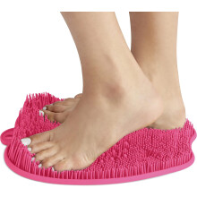 Voetscrubber, voetreiniger en massager voor onder de douche, antislip zuignappen voor in bad, zachte borstelharen exfoliëren en verbeteren de